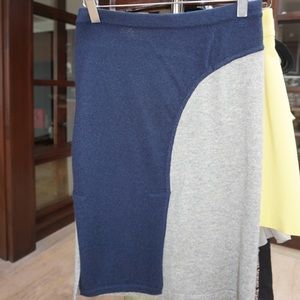 100% cashmere navy and grey skirt!